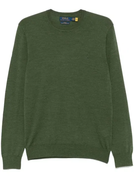 Vunena kapa Polo Ralph Lauren karirana s printom crna