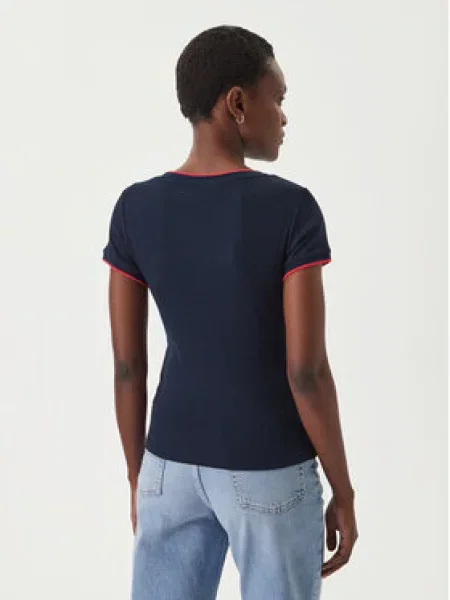 Tommy Jeans kratka majica z elastanom modra