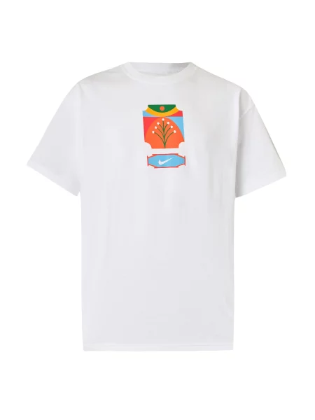 Nike Sportswear Tricou PALM TREE albastru deschis / verde / portocaliu alb