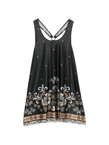 Top Twinset cu model floral cu imagine negru