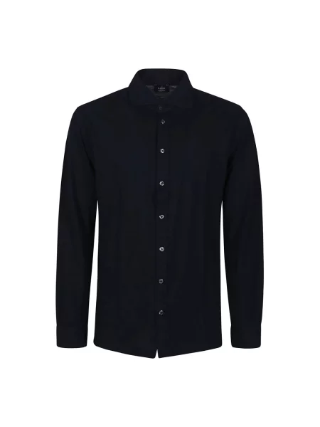 Koszula z długim rękawem Barba Napoli z długim rękawem niebieska