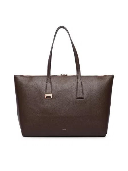 Shopperka Furla skórzana brązowa