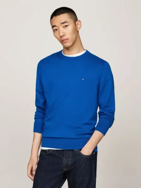 Tommy Hilfiger Pulover cu adaos de cașmir albastru