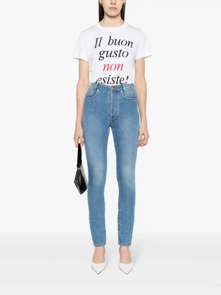 Raštuotas marškinėliai Moschino balta