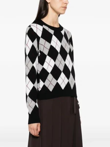 Pulover Lisa Yang cu model argyle negru