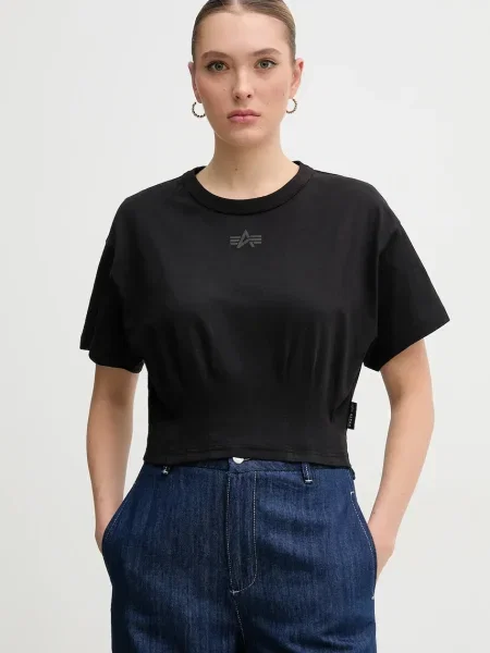 Alpha Industries tricou din Waisted femei negru