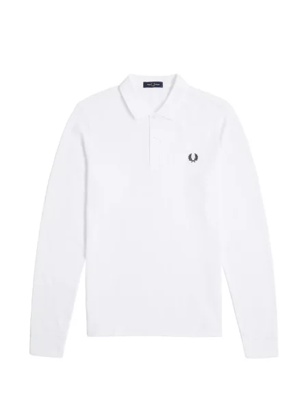 Lung tricou polo Fred Perry alb