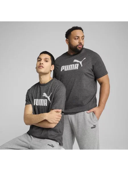 PUMA koszulka Essentials z logo No. 1 melanżowa Akcesoria S czarny