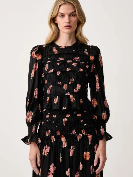 AllSaints bluză tip cămașă pentru femei din LAUREN negru