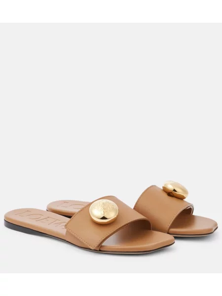 Кожени сандали Loewe кафяво