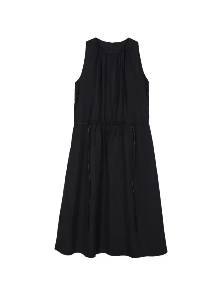 Rochie midi Less fără mâneci cu cordon negru