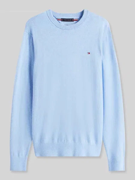 Sweter o kroju regular fit z mieszanki bawełny i kaszmiru Tommy Hilfiger niebieski