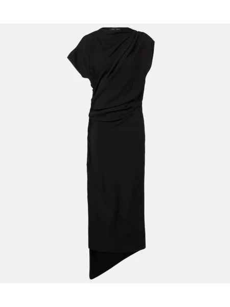 Rochie midi Proenza Schouler drapată până la genunchi de costum negru