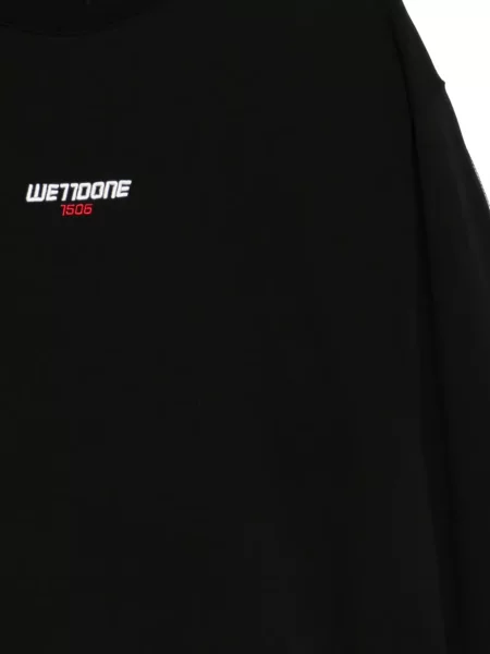 Tricou We11done cu broderie negru
