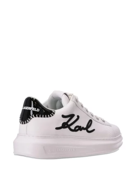 Sneakerși Karl Lagerfeld cu broderie alb