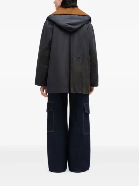 Palton Ganni de catifea cord albastru