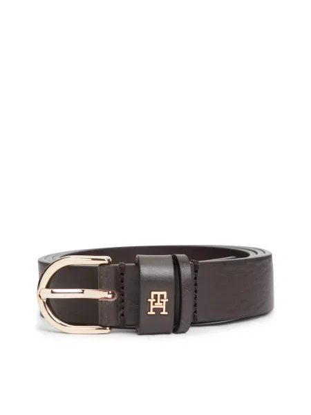 TOMMY HILFIGER Curea ESSENTIAL EFFORTLESS ciocolatiu