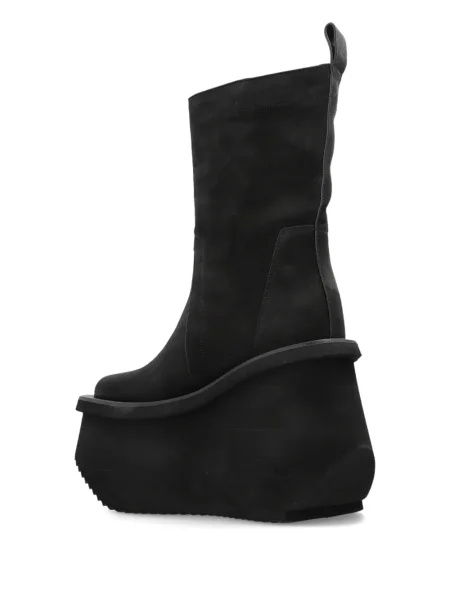 Cizme scurte Rick Owens cu platformă negru