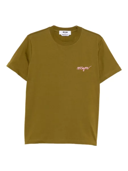 Tricou Msgm cu broderie verde