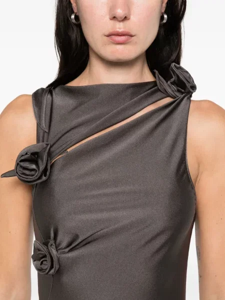 Rochie midi Coperni cu model floral până la genunchi de costum gri