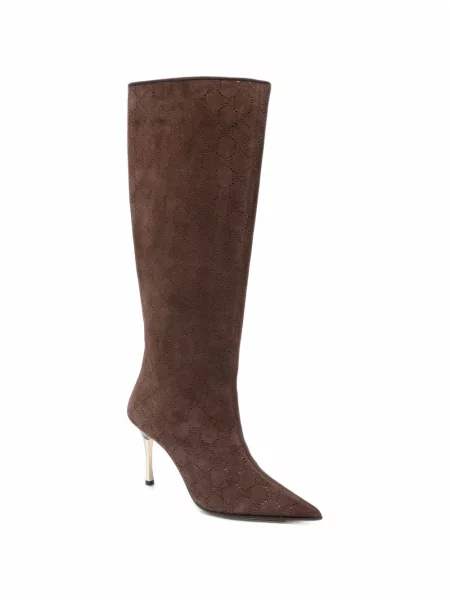 Botine Gucci din piele de căprioară maro