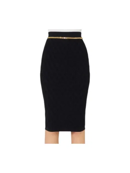 Spódnica midi Elisabetta Franchi do kolan czarna