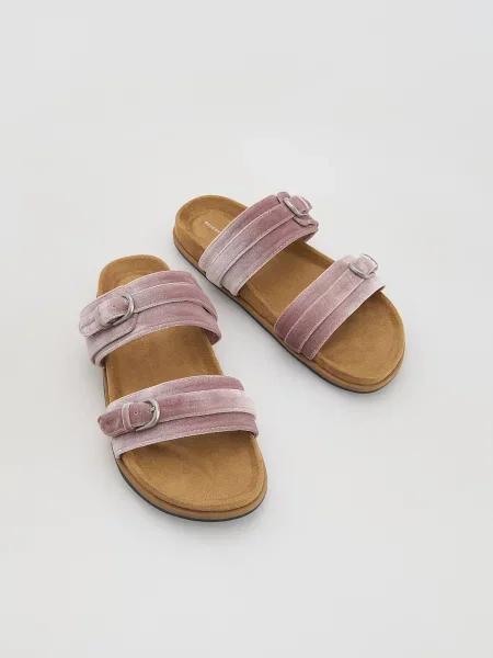 Шлепанцы Reserved с ремешками розовые