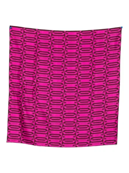Fular Lanvin de mătase cu imprimeu geometric roz