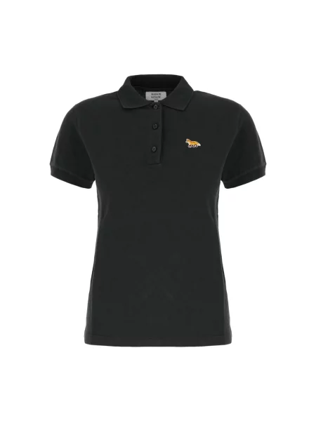 Koszulka polo dziecięca Maison Kitsune czarna