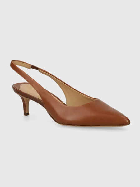 Pantofi cu toc Lauren Ralph Lauren din piele maro