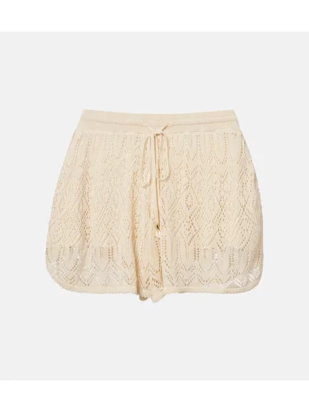 Pantaloni scurți Zimmermann din dantelă bej