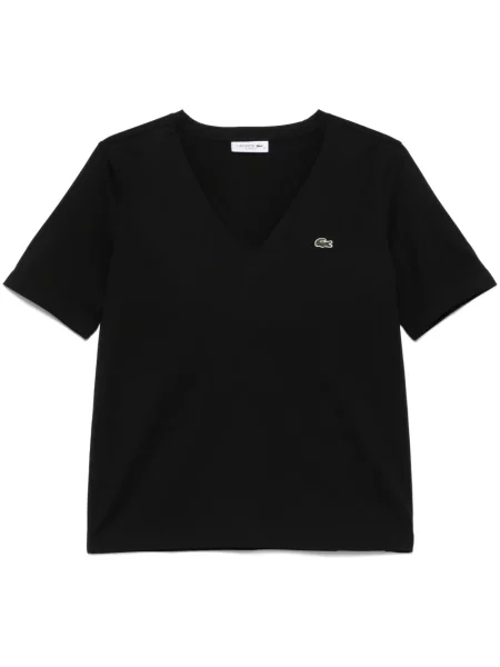 Tricou Lacoste cu decolteu în V negru