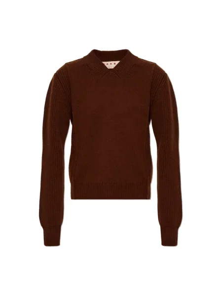 Sweter Marni wełniany brązowy