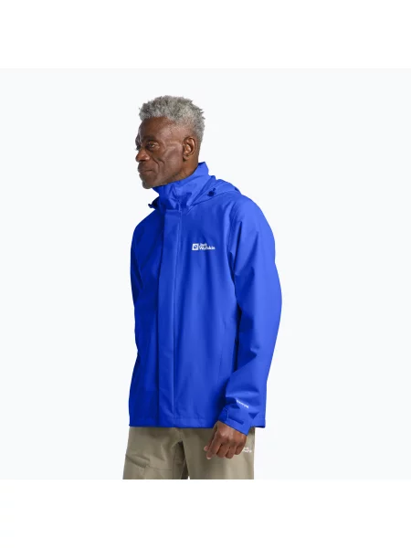 Pánska bunda do dažďa Jack Wolfskin Trailtime 2L vibrant blue modrá