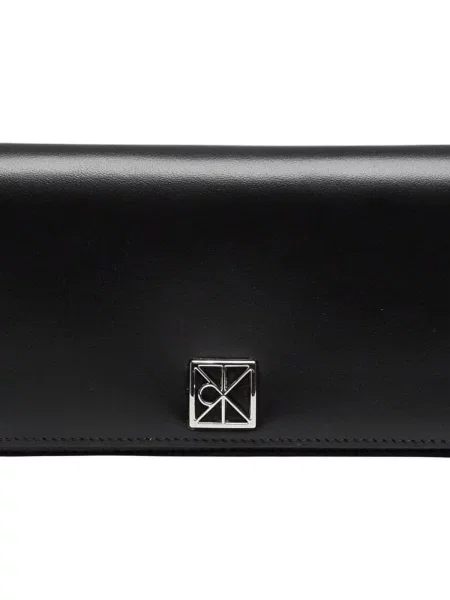 Lung blugi Calvin Klein din piele negru