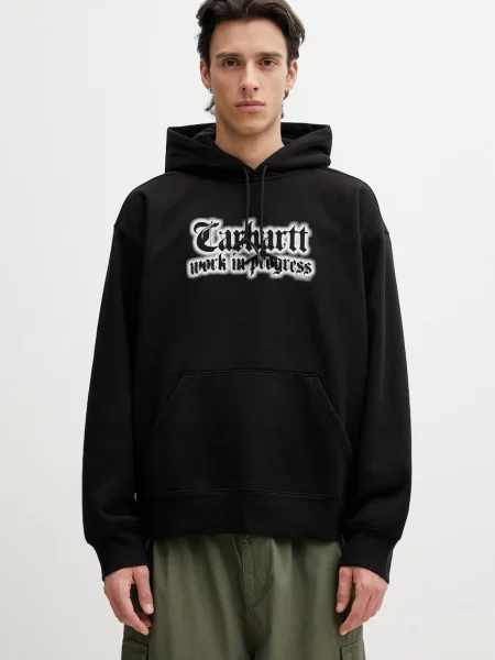 Carhartt WIP Hooded World Tour Sweat hanorac oversized cu pentru bărbați negru