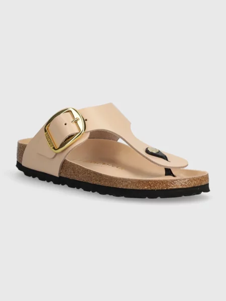 Usnjene japonke Birkenstock Gizeh bež