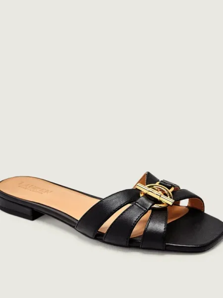 Șlapi Lauren Ralph Lauren negru