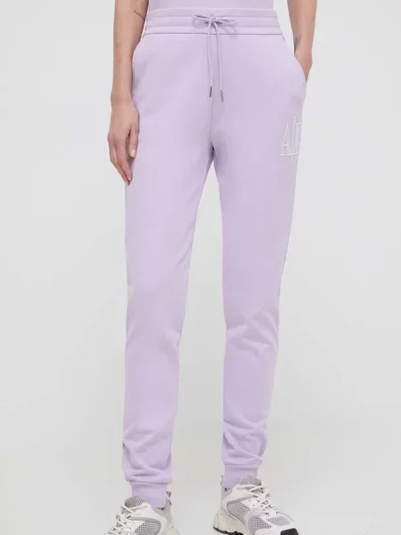 Armani Exchange spodnie fioletowe