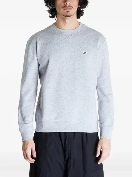Hanorac crewneck Lee cu decolteu rotund cu autograf gri