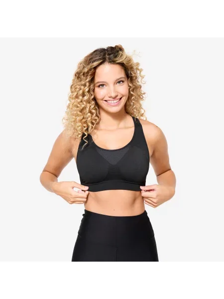 Stanik sportowy Decathlon czarny