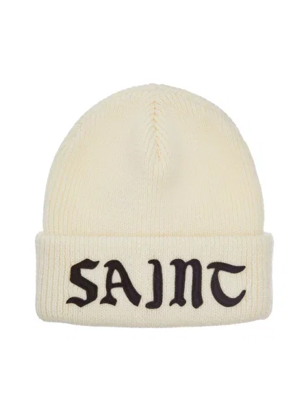 Dzianinowa czapka ©saint M×××××× z logo beżowa