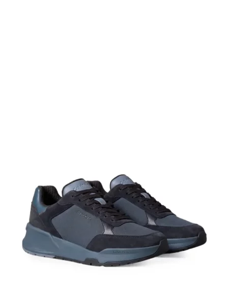Sneakerși Calvin Klein din piele de căprioară albastru