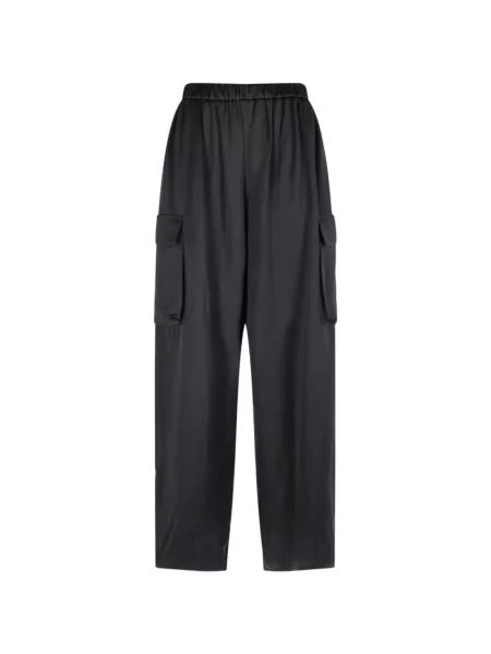 Pantaloni cargo The Frankie Shop din satin negru