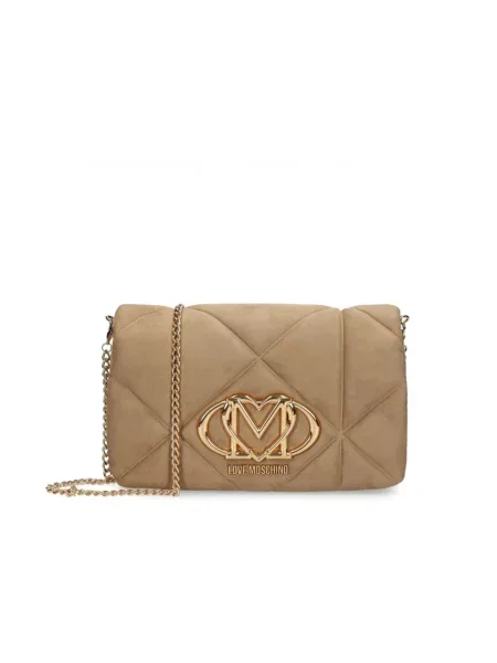 Torebka crossbody Love Moschino skórzana beżowa