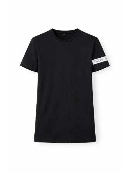 Emporio Armani Tričko námornícka modrá biela