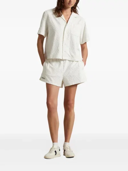 Tricou Polo Ralph Lauren din piele cu broderie în carouri maro
