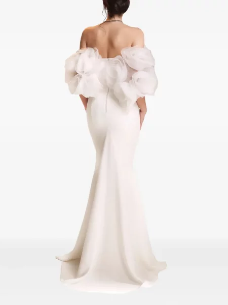 Rochie Ana Radu cu volane de costum alb