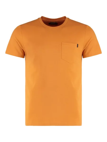 Pulover Moorer cu decolteu rotund scurt portocaliu