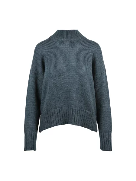 Sweter z golfem Alpha Studio wełniany niebieski